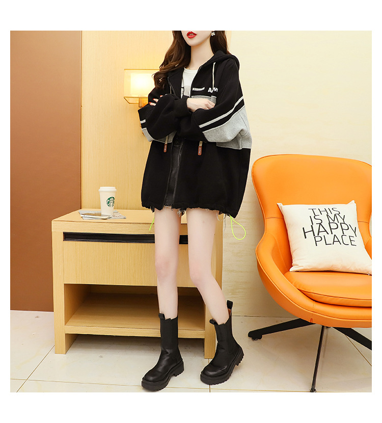 Fleece-Lined Thickened Zipper Sweater Cardigan Women's Korean-Style Loose Fashionable Stylish 2021 New Autumn and Winter Large Size Coat Fleece-Lined Thickened Zipper Sweater Cardigan Women's Korean-Style Loose Fashionable Stylish 2021 New Autumn and Winter Large Size Coat