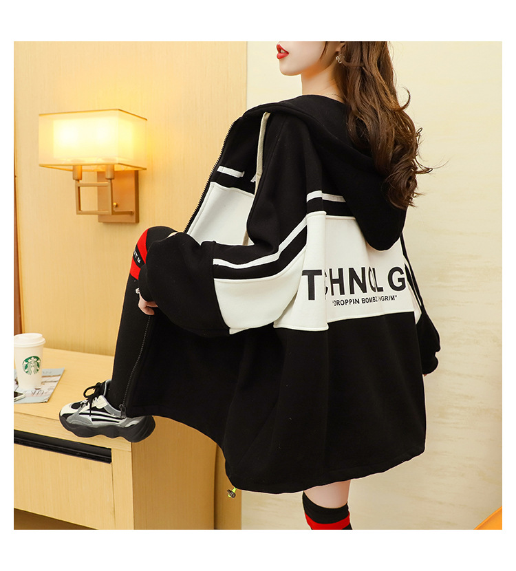 Fleece-Lined Thickened Zipper Sweater Cardigan Women's Korean-Style Loose Fashionable Stylish 2021 New Autumn and Winter Large Size Coat Fleece-Lined Thickened Zipper Sweater Cardigan Women's Korean-Style Loose Fashionable Stylish 2021 New Autumn and Winter Large Size Coat
