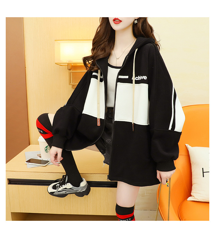 Fleece-Lined Thickened Zipper Sweater Cardigan Women's Korean-Style Loose Fashionable Stylish 2021 New Autumn and Winter Large Size Coat Fleece-Lined Thickened Zipper Sweater Cardigan Women's Korean-Style Loose Fashionable Stylish 2021 New Autumn and Winter Large Size Coat