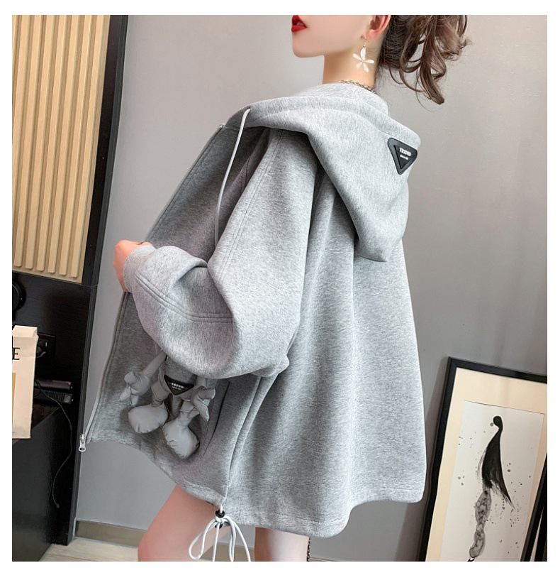 Casual Sweatshirt Women's Spring and Autumn 2021 New Autumn Loose Western Style Youthful-Looking Idle Style Cardigan Top Coat Casual Sweatshirt Women's Spring and Autumn 2021 New Autumn Loose Western Style Youthful-Looking Idle Style Cardigan Top Coat