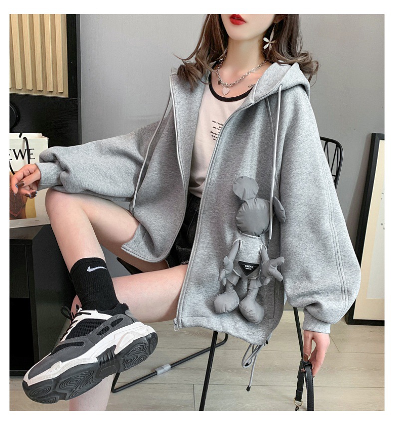 Casual Sweatshirt Women's Spring and Autumn 2021 New Autumn Loose Western Style Youthful-Looking Idle Style Cardigan Top Coat Casual Sweatshirt Women's Spring and Autumn 2021 New Autumn Loose Western Style Youthful-Looking Idle Style Cardigan Top Coat