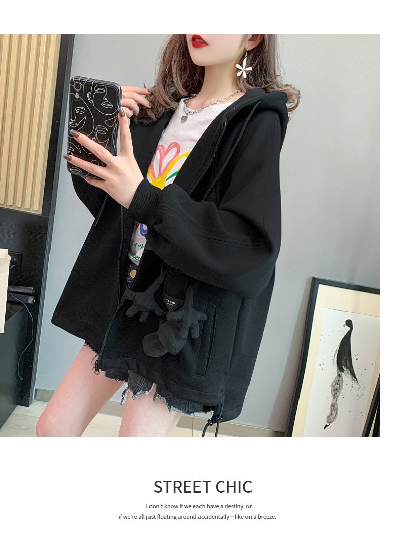 Casual Sweatshirt Women's Spring and Autumn 2021 New Autumn Loose Western Style Youthful-Looking Idle Style Cardigan Top Coat Casual Sweatshirt Women's Spring and Autumn 2021 New Autumn Loose Western Style Youthful-Looking Idle Style Cardigan Top Coat