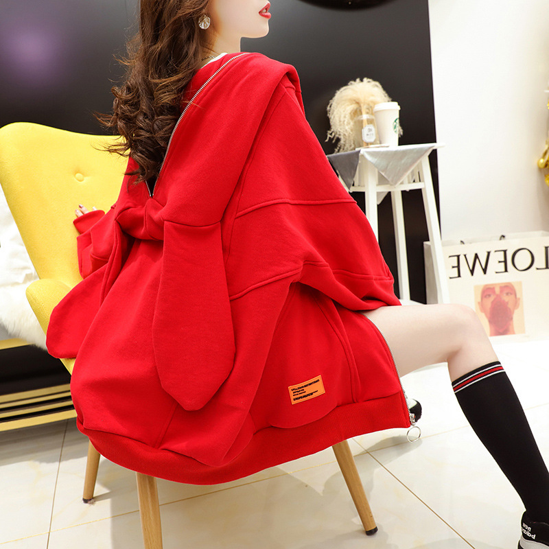 Hooded Sweater Cardigan Women&#039;s New Autumn Western Style Youthful-Looking Korean Style Loose Casual Spring and Autumn Thin Coat