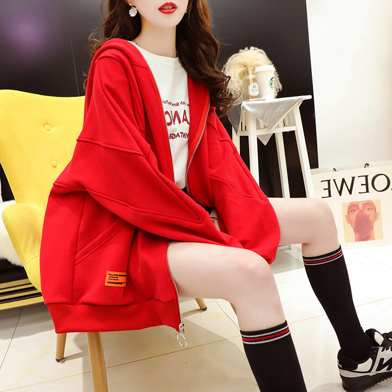 Hooded Sweater Cardigan Women's New Autumn Western Style Youthful-Looking Korean Style Loose Casual Spring and Autumn Thin Coat Hooded Sweater Cardigan Women's New Autumn Western Style Youthful-Looking Korean Style Loose Casual Spring and Autumn Thin Coat