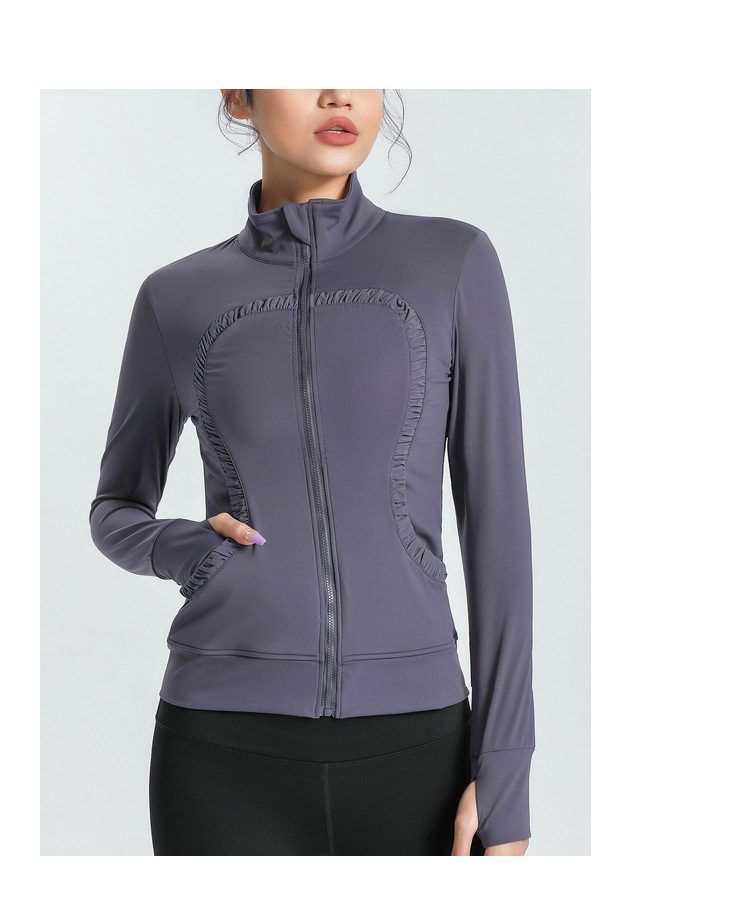 Lulu Cross-Border Same Style Nude Feel Sports Slim-Fitting Coat Stretch Slim-Fit Yoga Wear Fitness Running Women's Stand Collar Cardigan Lulu Cross-Border Same Style Nude Feel Sports Slim-Fitting Coat Stretch Slim-Fit Yoga Wear Fitness Running Women's Stand Collar Cardigan