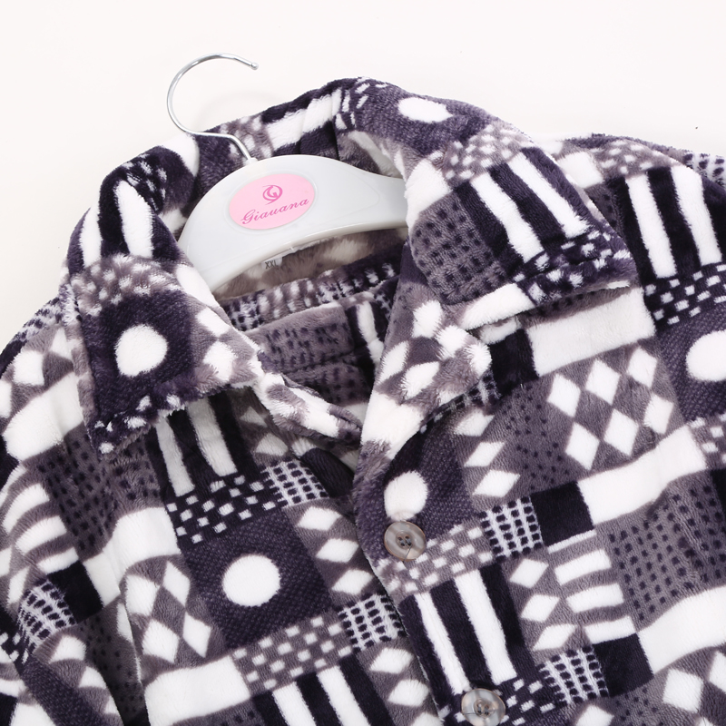Men&#039;s Geometric Abstract Pattern Home Thermal Clothes Winter Pajamas Factory Direct Sales Pajamas Pajama Pants