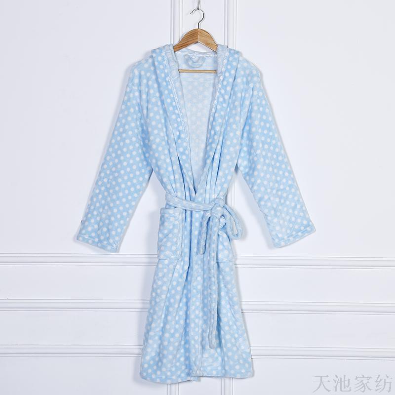 Zhendong Korean Style Long Women&#039;s Pajamas High-End Custom Flannel Printed Bathrobe in Stock Wholesale