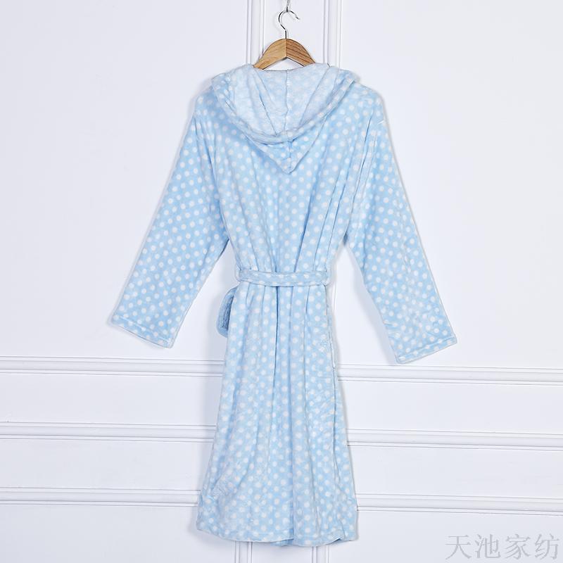 Zhendong Korean Style Long Women&#039;s Pajamas High-End Custom Flannel Printed Bathrobe in Stock Wholesale