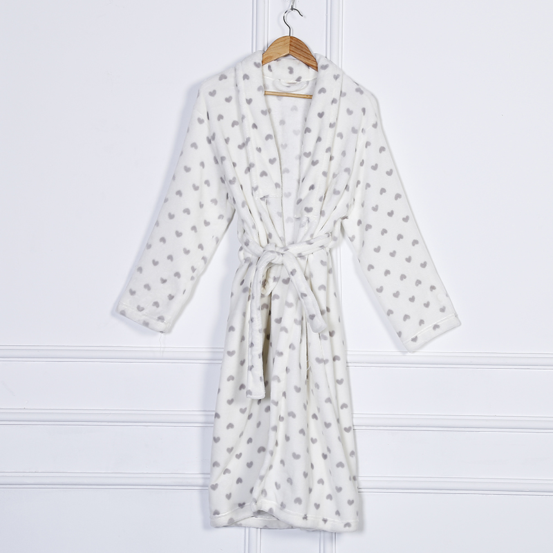 Zhendong Korean Style Long Women's Pajamas High-End Custom Flannel Printed Bathrobe in Stock Wholesale