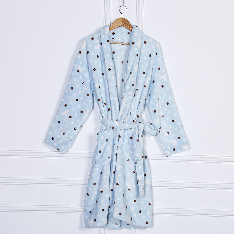 Zhendong Korean Style Long Women's Pajamas High-End Custom Flannel Printed Bathrobe in Stock Wholesale