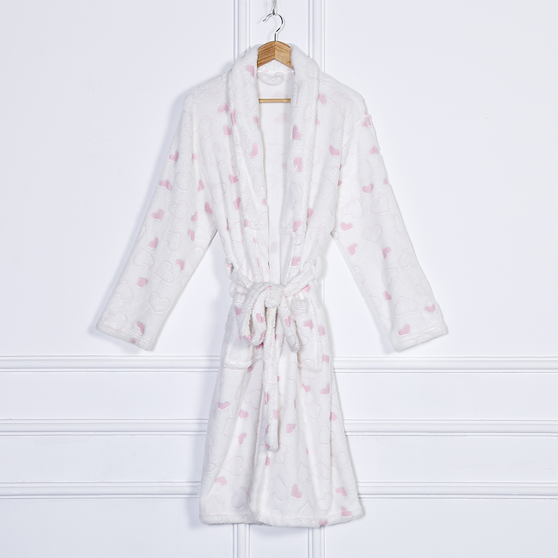 Zhendong Korean Style Long Women's Pajamas High-End Custom Flannel Printed Bathrobe in Stock Wholesale