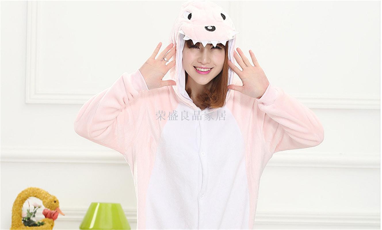 Flannel Autumn and winter Moulin dinosaur cartoon animal pajamas couple models