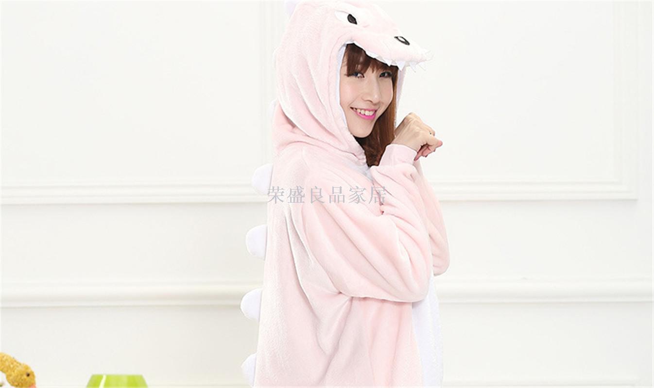 Flannel Autumn and winter Moulin dinosaur cartoon animal pajamas couple models