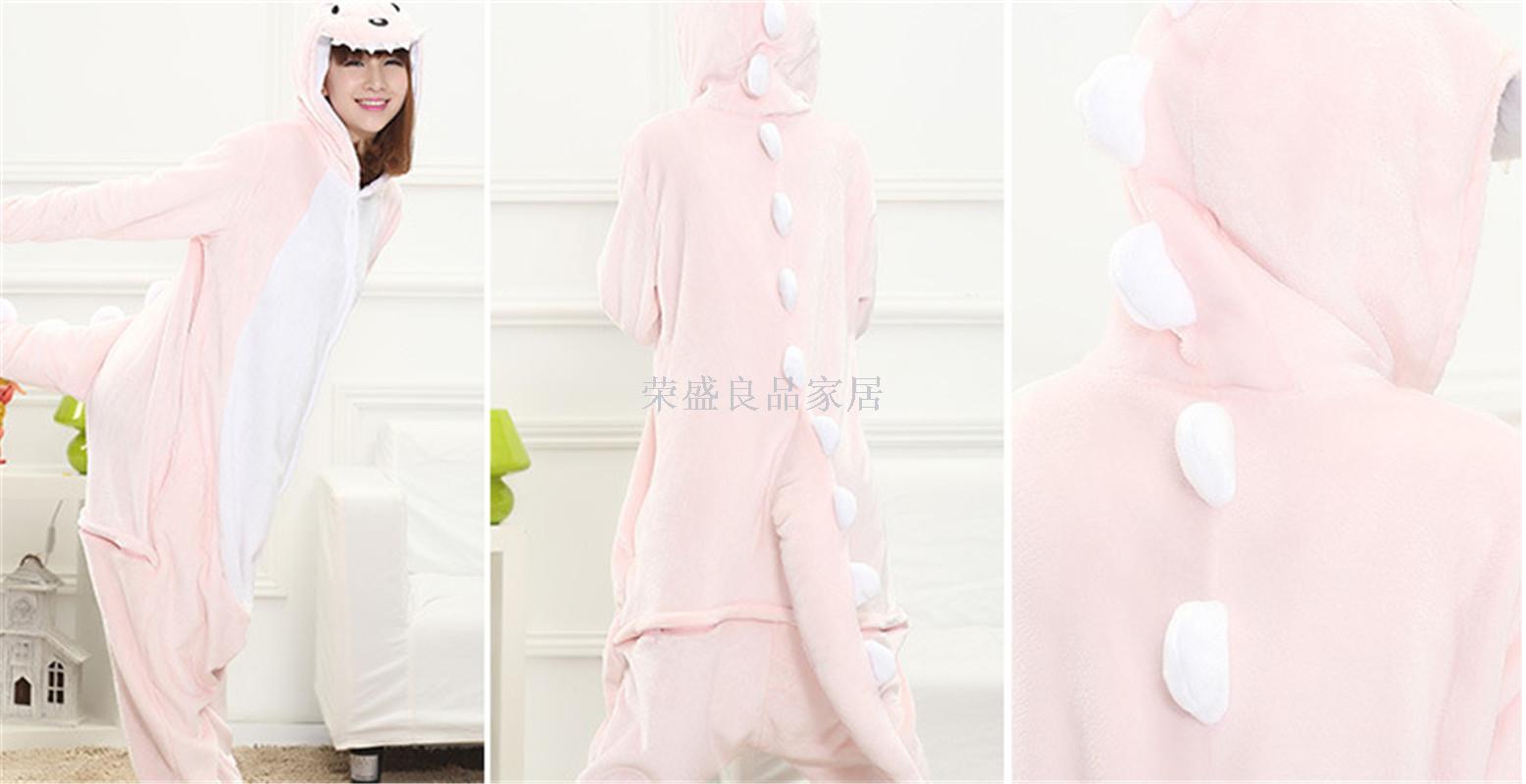 Flannel Autumn and winter Moulin dinosaur cartoon animal pajamas couple models