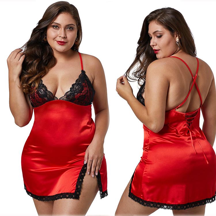Fat Old sex underwear, silk-like sex underwear, sexy pajamas in Europe and AmericaXXXXL