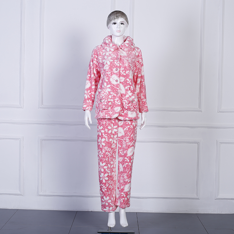 Zhendong Couple Korean Style Autumn and Winter Thickened Flannel Cartoon Split Pajamas