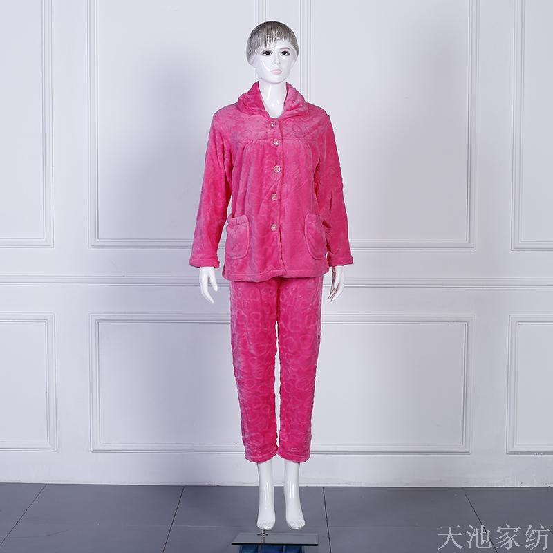 Zhendong Korean Style Women&#039;s Thickened Environmentally Friendly Cotton Flannel Pajamas Autumn and Winter Homewear Wholesale