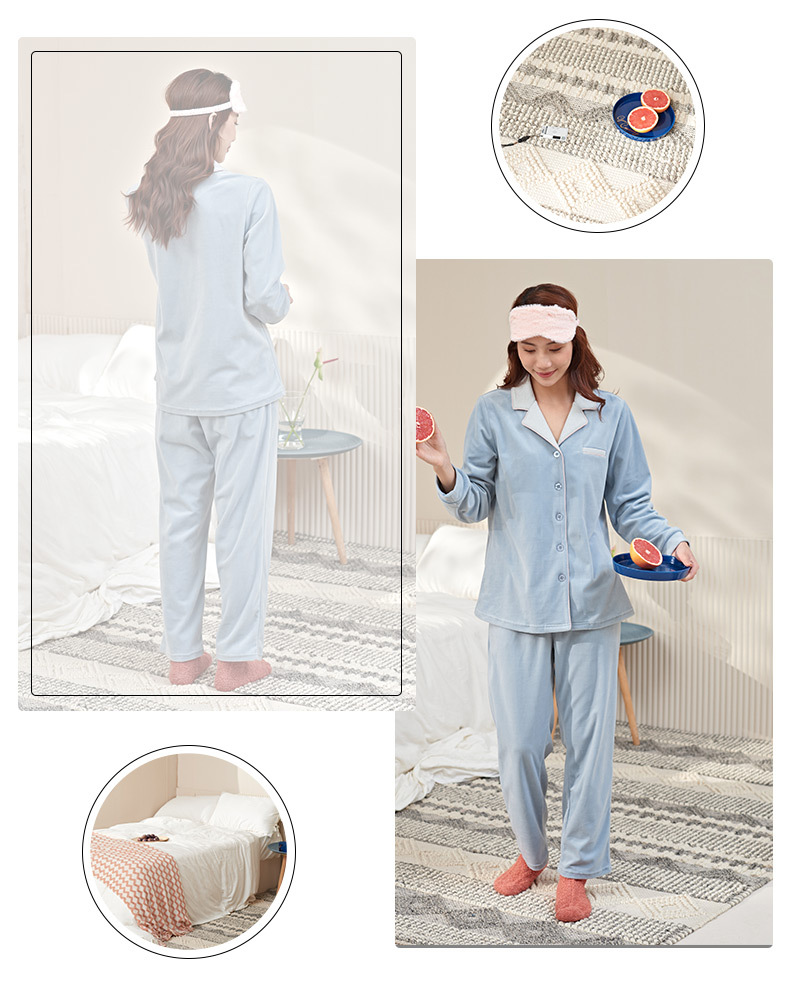 21 Mingzhiyan Winter Cotton Shell Velvet New Pajamas Women's Fashionable Elegant Cardigan Homewear Pajamas Women's Warmer