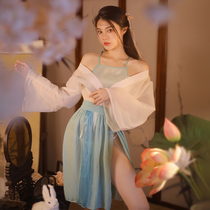 Dananshu Sexy Lingerie  Artificial Silk Camisole Nightdress Lace Sexy Pajamas