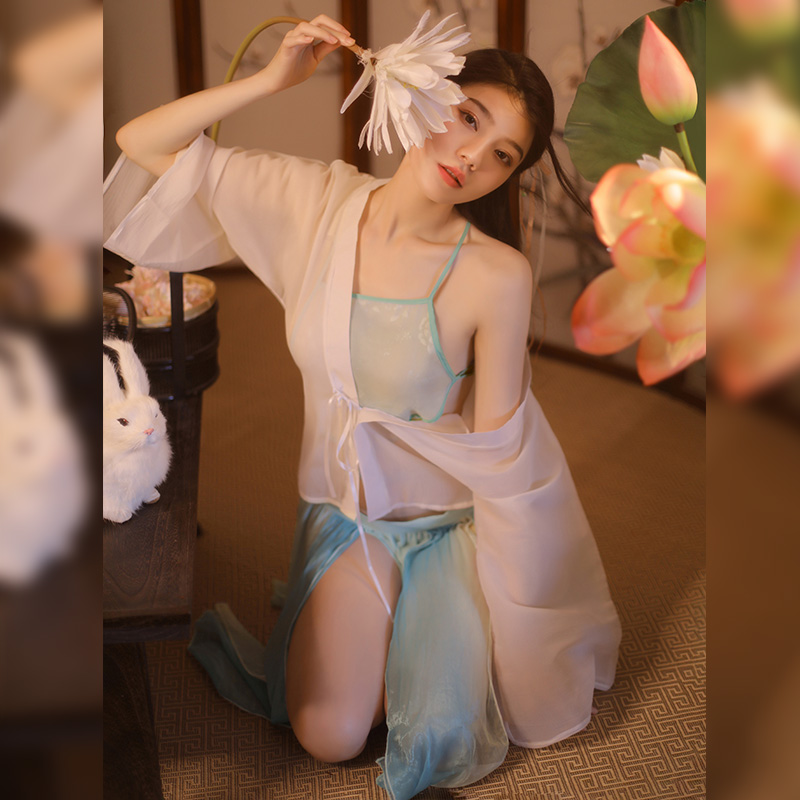 Dananshu Sexy Lingerie  Artificial Silk Camisole Nightdress Lace Sexy Pajamas