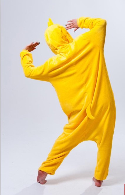 Cartoon animal one-piece pajamas lovers and parent-child cotton show off a household costume yellow duck