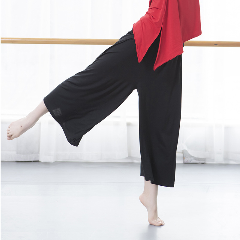 Modern Dance Pants Dance Pants Wide Leg Pants Black Exercise Clothing Loose Base Training Clothes Modal CapriPants Women