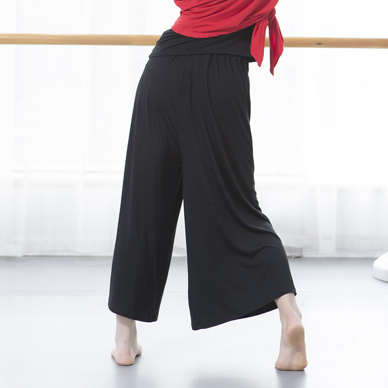 Modern Dance Pants Dance Pants Wide Leg Pants Black Exercise Clothing Loose Base Training Clothes Modal CapriPants Women