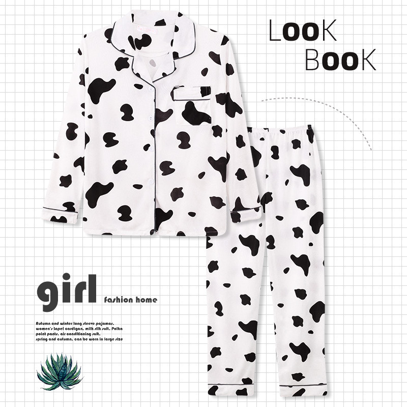 202 New Pajamas Women&#039;s Autumn and Winter Long Sleeves Lapel Suit Trousers Cardigan Casual Air Conditioning Clothes Homewear Ins