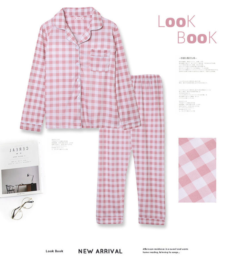 202 New Pajamas Women's Autumn and Winter Long Sleeves Lapel Suit Trousers Cardigan Casual Air Conditioning Clothes Homewear Ins