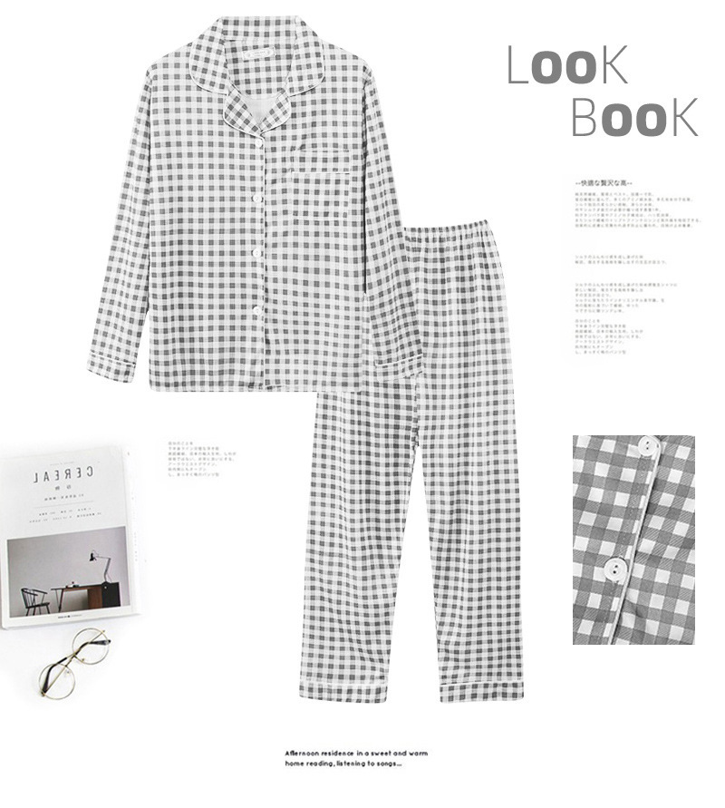 202 New Pajamas Women's Autumn and Winter Long Sleeves Lapel Suit Trousers Cardigan Casual Air Conditioning Clothes Homewear Ins