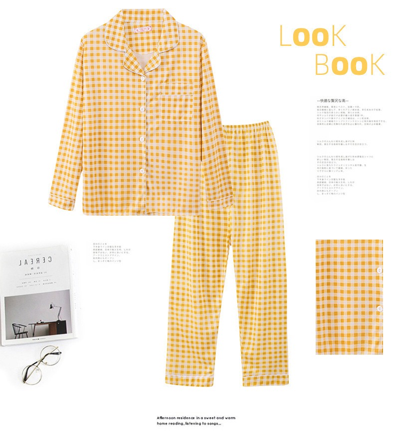 202 New Pajamas Women's Autumn and Winter Long Sleeves Lapel Suit Trousers Cardigan Casual Air Conditioning Clothes Homewear Ins