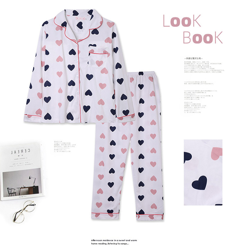 202 New Pajamas Women's Autumn and Winter Long Sleeves Lapel Suit Trousers Cardigan Casual Air Conditioning Clothes Homewear Ins
