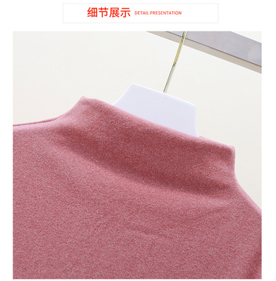 Autumn and Winter Dralon Cationic Thermal Clothes Turtleneck Solid Color Bottoming Shirt Women&#039;s Stretchy Underwear Slimming Large Size Long Sleeve T-shirt