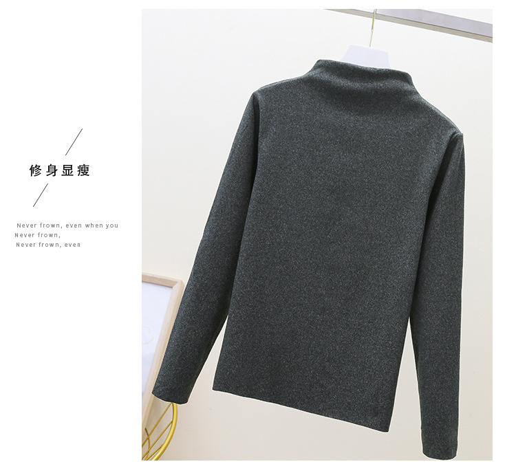 Autumn and Winter Dralon Cationic Thermal Clothes Turtleneck Solid Color Bottoming Shirt Women's Stretchy Underwear Slimming Large Size Long Sleeve T-shirt Autumn and Winter Dralon Cationic Thermal Clothes Turtleneck Solid Color Bottoming Shirt Women's Stretchy Underwear Slimming Large Size Long Sleeve T-shirt