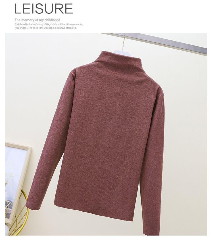 Autumn and Winter Dralon Cationic Thermal Clothes Turtleneck Solid Color Bottoming Shirt Women's Stretchy Underwear Slimming Large Size Long Sleeve T-shirt Autumn and Winter Dralon Cationic Thermal Clothes Turtleneck Solid Color Bottoming Shirt Women's Stretchy Underwear Slimming Large Size Long Sleeve T-shirt
