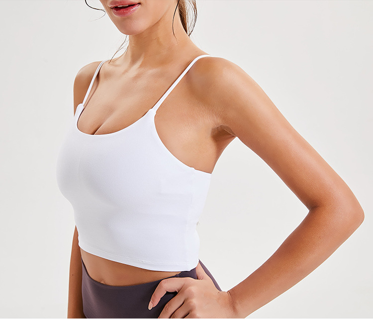 New Style Yoga Vest Women with Chest Pad Sexy Thin Drawstring Beauty Back Yoga Jacket Half Length Strap Yoga Clothes New Style Yoga Vest Women with Chest Pad Sexy Thin Drawstring Beauty Back Yoga Jacket Half Length Strap Yoga Clothes