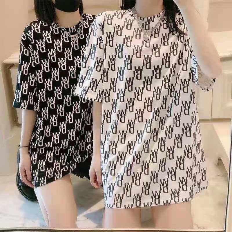 Letter Printed T-shirt Hong Kong Style Clothes 2021 Summer New Women's Fashion Ins Trendy Tops Loose Casual Short Sleeve Letter Printed T-shirt Hong Kong Style Clothes 2021 Summer New Women's Fashion Ins Trendy Tops Loose Casual Short Sleeve