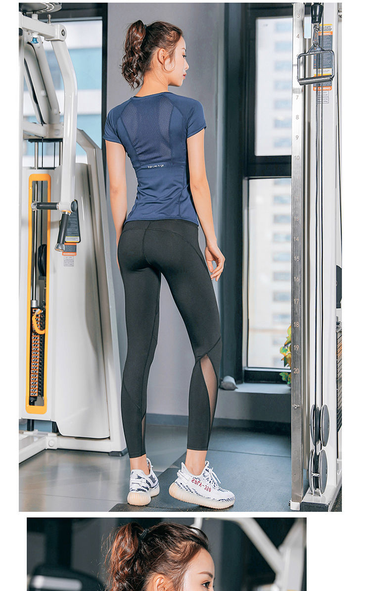 New round Neck Exercise Tshirt Women's Stretch QuickDrying Tshirt Slim Fit Slimming Yoga Jacket Running Fitness Clothes New round Neck Exercise Tshirt Women's Stretch QuickDrying Tshirt Slim Fit Slimming Yoga Jacket Running Fitness Clothes