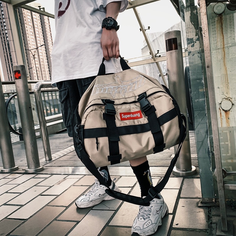 2020 New Trendy Korean Style All-Matching Work Clothes Mechanical Style Oxford Cloth Messenger Bag Couple Men and Women Casual Shoulder Big Bag