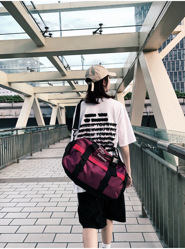 2020 New Trendy Korean Style All-Matching Work Clothes Mechanical Style Oxford Cloth Messenger Bag Couple Men and Women Casual Shoulder Big Bag