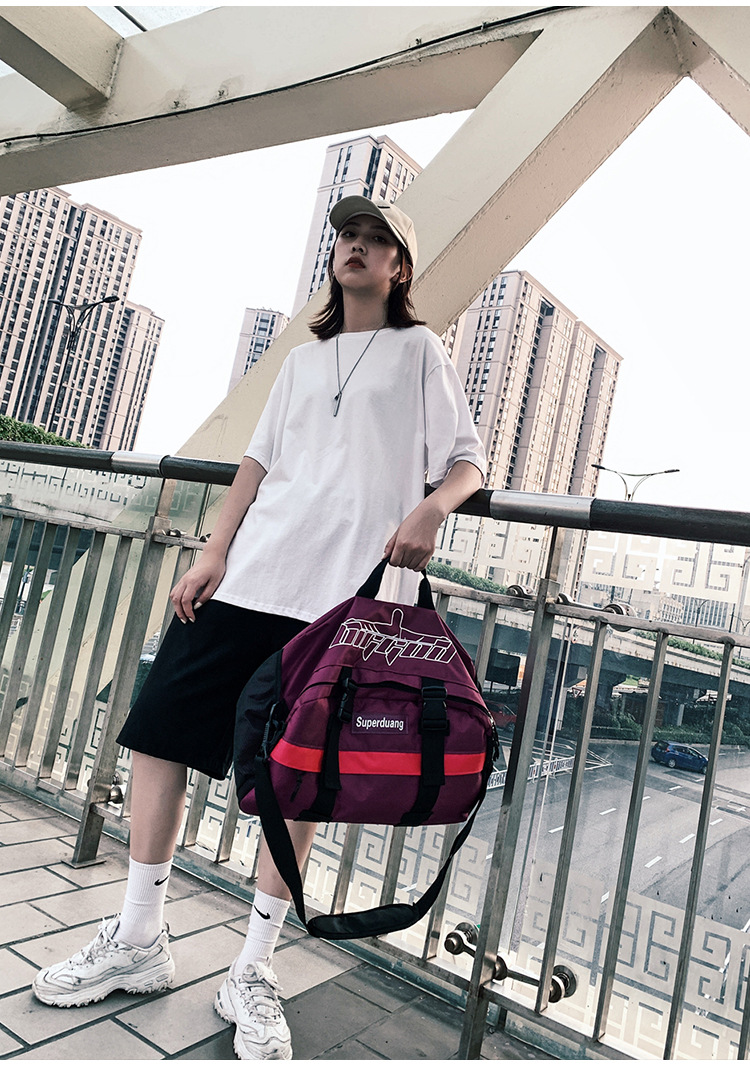 2020 New Trendy Korean Style All-Matching Work Clothes Mechanical Style Oxford Cloth Messenger Bag Couple Men and Women Casual Shoulder Big Bag