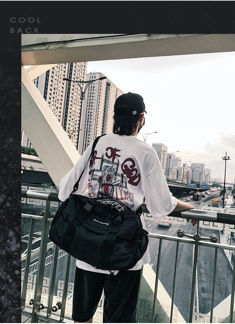 2020 New Trendy Korean Style All-Matching Work Clothes Mechanical Style Oxford Cloth Messenger Bag Couple Men and Women Casual Shoulder Big Bag