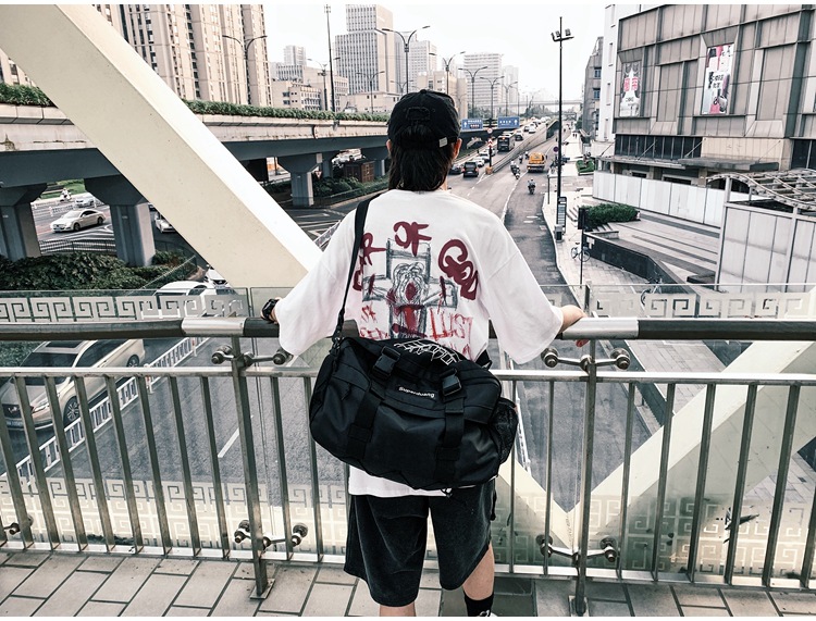 2020 New Trendy Korean Style All-Matching Work Clothes Mechanical Style Oxford Cloth Messenger Bag Couple Men and Women Casual Shoulder Big Bag