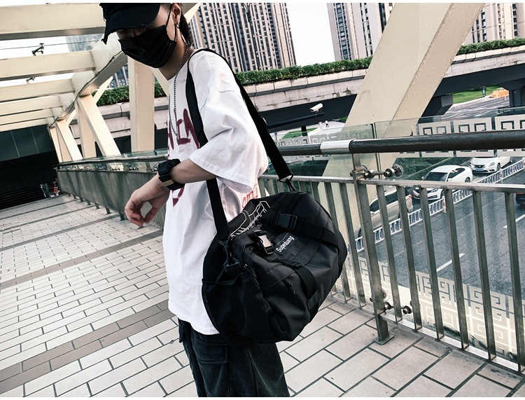 2020 New Trendy Korean Style All-Matching Work Clothes Mechanical Style Oxford Cloth Messenger Bag Couple Men and Women Casual Shoulder Big Bag