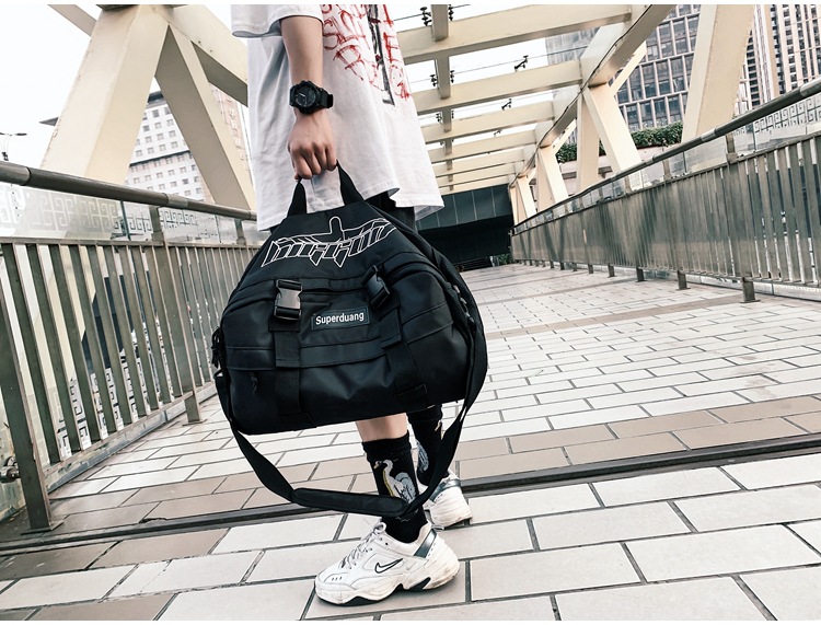 2020 New Trendy Korean Style All-Matching Work Clothes Mechanical Style Oxford Cloth Messenger Bag Couple Men and Women Casual Shoulder Big Bag