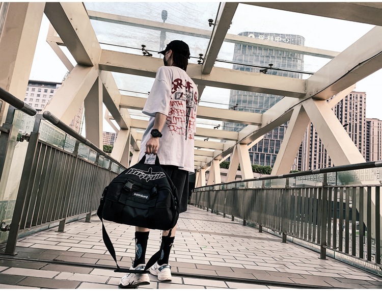 2020 New Trendy Korean Style All-Matching Work Clothes Mechanical Style Oxford Cloth Messenger Bag Couple Men and Women Casual Shoulder Big Bag