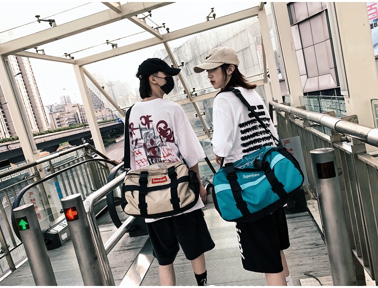 2020 New Trendy Korean Style All-Matching Work Clothes Mechanical Style Oxford Cloth Messenger Bag Couple Men and Women Casual Shoulder Big Bag