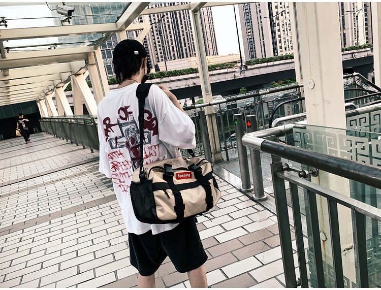 2020 New Trendy Korean Style All-Matching Work Clothes Mechanical Style Oxford Cloth Messenger Bag Couple Men and Women Casual Shoulder Big Bag