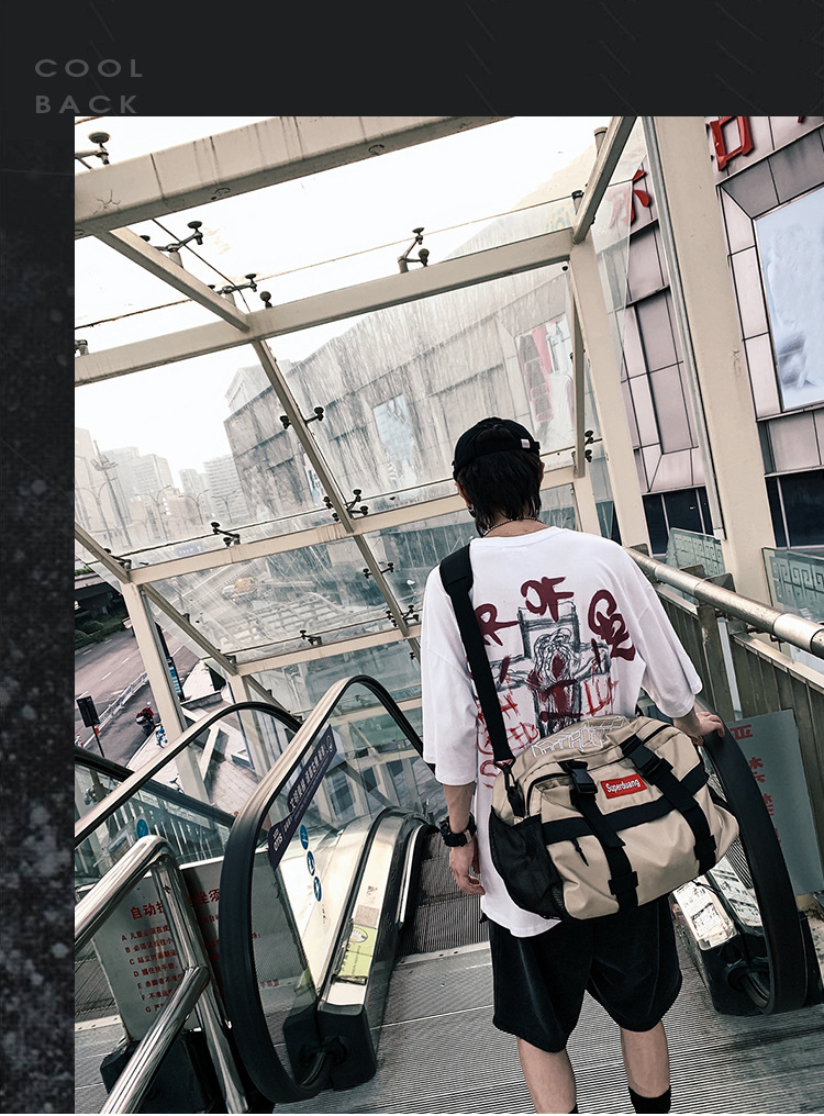 2020 New Trendy Korean Style All-Matching Work Clothes Mechanical Style Oxford Cloth Messenger Bag Couple Men and Women Casual Shoulder Big Bag