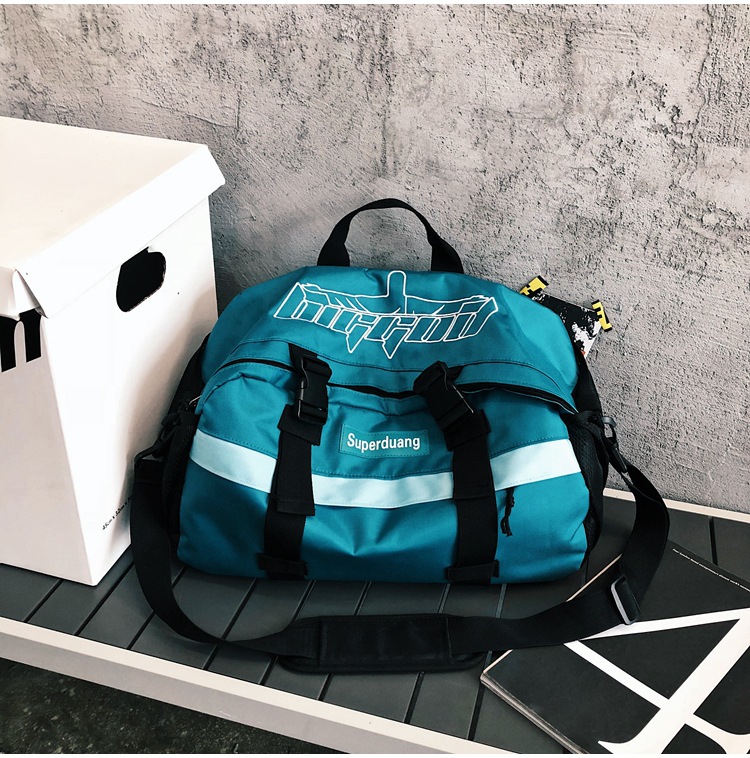 2020 New Trendy Korean Style All-Matching Work Clothes Mechanical Style Oxford Cloth Messenger Bag Couple Men and Women Casual Shoulder Big Bag